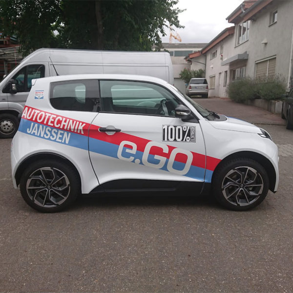 Fahrzeugbeschriftung Mainz e.Go Bosch Janssen